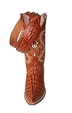 Cowboy boot's Crocodile Back Cut Cognac Cowboy Handmade Luxury Boots Free Belt -9