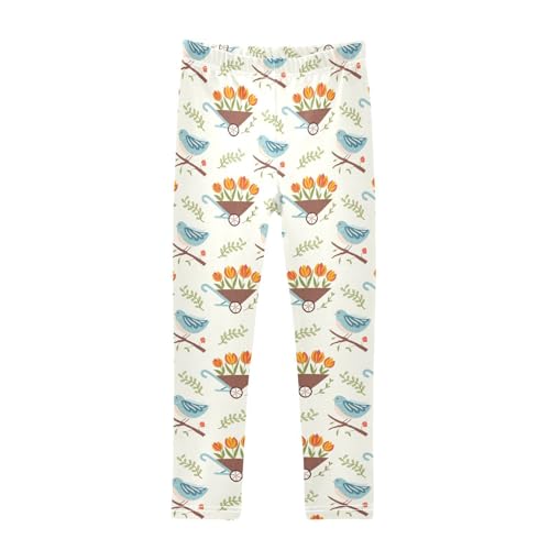 Trolley and Bird Girls Leggings,Workout Leggings for Girls Toddler Athletic Leggings Size for 3-10T