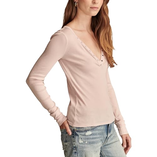 Image of Lucky Brand Women's V-Neck Snap Henley