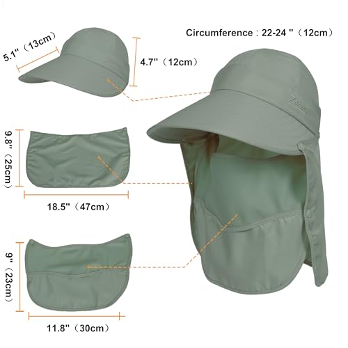 Sombrero de sol femenino con visera y mascarilla desmontable miniatura 3