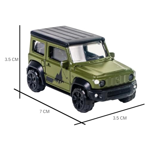 Image of Mini Style Die Cast Metal Military Green SUV Toy Car 1:64Scale Collectible Off Road Adventure Model Vehicle for Kids Play Display Premium Miniature Car Gift Durable Metal Body Realistic SUV Model