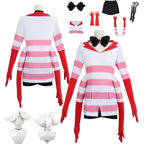 AQTYUPK Disfraz De Angel Dust Hazbin Hotel Anime Uniforme Completo Chaqueta Camisa Elegante Ideal Para Navidad Halloween Y Carnaval Para Mujeres Niñas