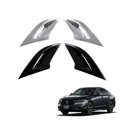 TARCELL アコード 11代目 e:HEV アクセサリー フロントフォグガーニッシュ フロントバンパーガーニッシュ フロントフォグカバー エアロパーツ ABS製 車種専用設計 ACCORD e:HEV 外装 カスタムパーツ「2P・シルバー」