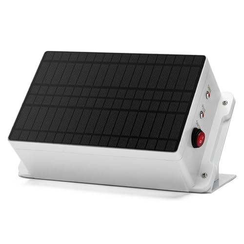 HEFC-03 Solar Fence Charger, Briidea 5.6 Miles Solar Electric Fence Charger, 0.2 Joules, IP66...