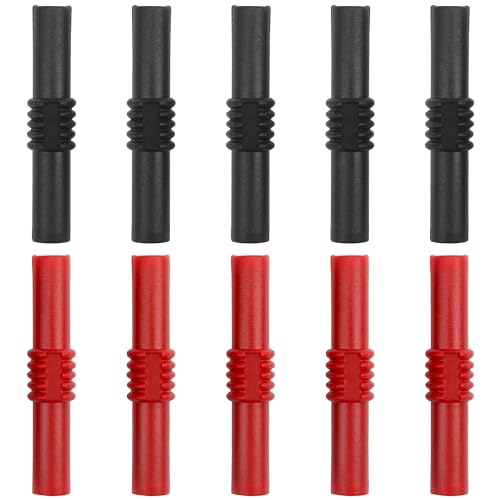 Image of 10Pcs Insulated 4mm Banana Plug Coupler Female to Female Banana Socket Jack for 4mm Banana Extension Multimeter Speaker Test Leads Electrical Connections Testing
