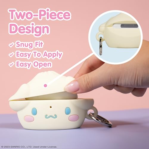 Image of iFace x Hello Kitty and Friends Case [ Compatible with AirPods Pro 2 ][Steamed Bun Series] Silicone Protective Cover [Carabiner Clip Included] [Wireless Charging Compatible] - Cinnamoroll