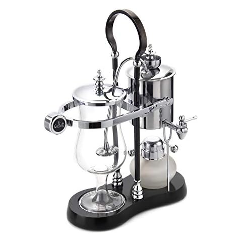 Diguo Belgian Belgium Luxury Royal Family Balance Syphon Coffee Maker (Silver - Black Column) Cover