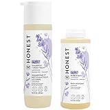 The Honest Company Lavender Calm 2-in-1 Cleansing Shampoo + Body Wash + Foaming Bubble Bath Bundle | Naturally Derived, Tear Free, Hypoallergenic | 10 fl oz, 12 fl oz