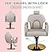 Hicomony Grey Barber Salon Chair for Hair Stylist,Barber Chair for Home, Reclining Styling Salon Hair Armchair with Hydraulic Pump, 360°Rotation, 130°Recline, Height Adjustable (Grey)