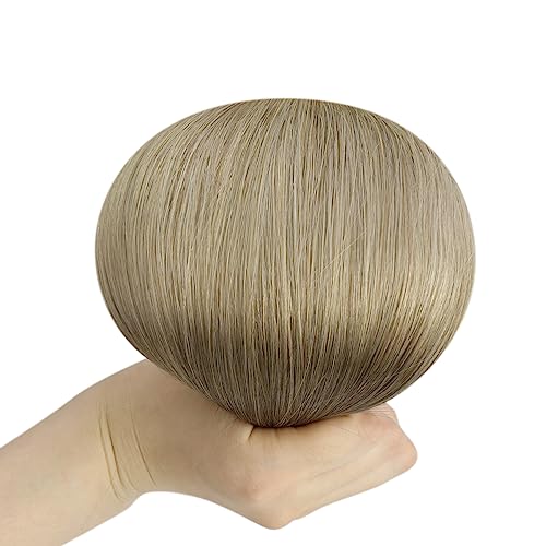 Image of Full Shine Sew In Hair Extensions Weft Hair Extensions Remy hair Sew In Color Medium Brown Fading To Ash Brown Mix Honey Blonde And Lightest Blonde 16 Inch 105G Remy Hair Weft
