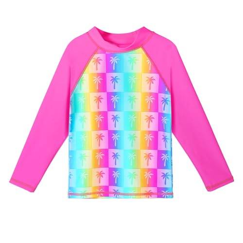 Image of TFJH E Girls Long Sleeve Swimsuits Skirt 2-Pieces Rash Guard Set Sun Protection UV 50+