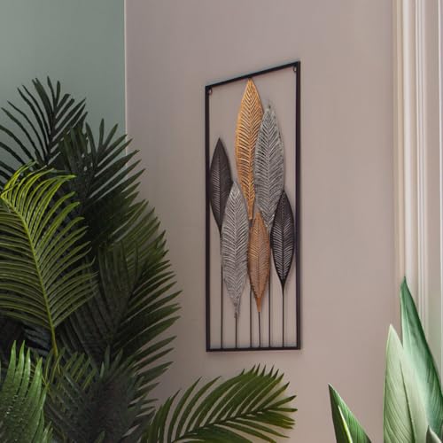 Déco Murale Feuilles Métal Fer Multicolore Atmosphera