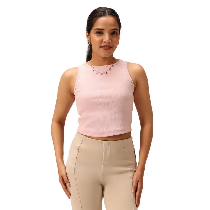 Image of BlissClub Womens Blissentials Crop Tank, Stretchy Fabric, Tailored Comfortable Fit, Everyday Essential