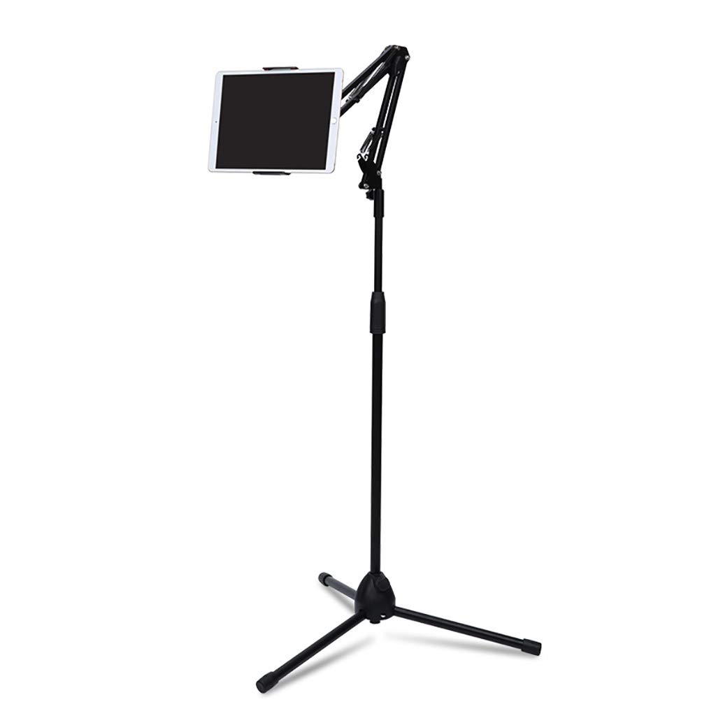 Treppiede pieghevole per tablet con altezza regolabile e rotazione a 360°, supporto da pavimento portatile per smartphone e tablet