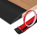 Floor Transition Strip Vinyl Door Threshold Ramp Self Adhesive Carpet Edging Strip Doorway Edge Trim, Overlap Edge Reducer for Laminate Carpet, Floor, Tile (Black, 3/5" to 4/5", 3.3Ft)