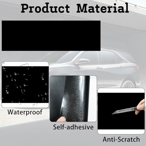 Image of QianBao Compatible with 11.8 inch x 4 inch Chevy Bowtie Emblem Vinyl Wrap Kit with Spatula and Cutter 3 Pcs Universal Logo Overlay Black