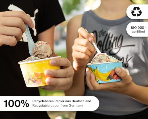 Octopus 1500x Eisbecher, EIS- Pappbecher, Früchtebecher mit 160 ml Füllvolumen – Bild 8