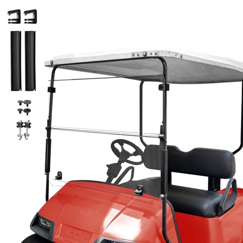 Golf Cart Windshield for EZGO TXT Golf Carts Gas and Electric Models(1995-2013), EZGO TXT Clear Windshield, EZ GO Windshield Folding Windshield-Anti-UV/Impact Resistant