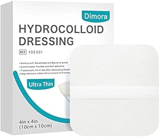 Dimora Hydrocolloid Wound Dressing, 10 Pack Ultra Thin 4