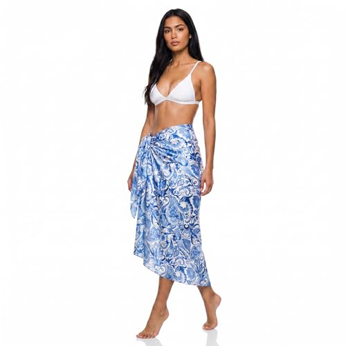 Yodamiack Women Beach Cover Up Sheer Sarong High Slit One Size Swimsuit Coverups...