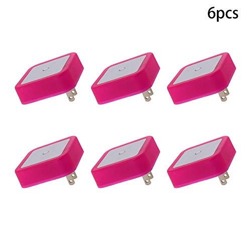 Image of Othmro ABS L62xW62xH40 Plug-in Night Light Warm Light LED Christmas Light Bulb Bed Lights with Auto Dusk-to-Dawn Sensor for Bedroom Kitchen Hallway Red US Plug 6Pcs