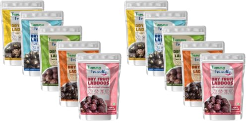 Image of TummyFriendly Dry Fruit Laddu. Healthy Dry Fruit Laddus with Dates - Sugar Free Snacks for Kids, Adults & Pregnant Women. Healthy snacks for kids. homemade dry fruit laddus. No Sugar. Dry Fruit Ladoo with Beetroot & Coconut (5X100g)
