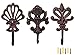 Produktbild Lewondr Decorative Wall Hooks, 3 Pieces Retro Shabby Chic Style Rustic Wall Hanger Brackets French Country Style Decorations with Fleur De Lis Pattern Home Improvement Decro - Schwarz