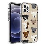SHOUBILNOG Compatible with iPhone 13 Case Cute Pitbull Dog Funny Dog Logo Clear Case Soft TPU Shockproof Slim Case for Women Men Gifts
