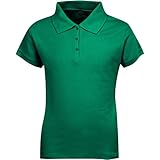 Premium Wear Junior Girl Short Sleeve Polo Shirts - Kelly Green Medium