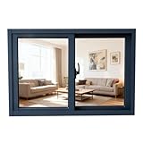 Fensteraustausch for Mobilheime, 18, 20, 30, 36, 40, 48, 50, 60 Zoll hohe Schiebefenster aus Aluminiumlegierung mit Insektenschutzgitter, einfache Montage(WxH 18x38 in/45x95cm)