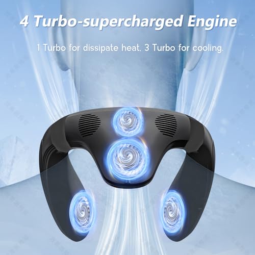 Ventilateur de cou climatisation 5200 mAh autonomie longue durée noir