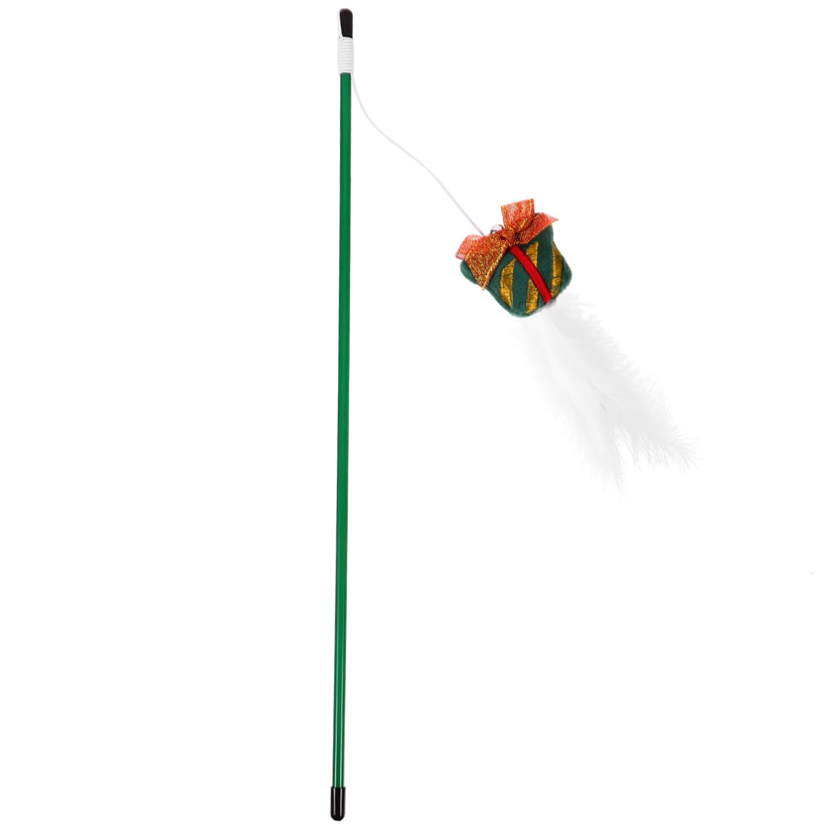 Milisten Christmas Cat Teaser Cat Teasing Stick Exercise Toys Wand Toys Dog Wand Decorative Teasing Hangings Kitten Teaser Xmas Toy Pet Plush