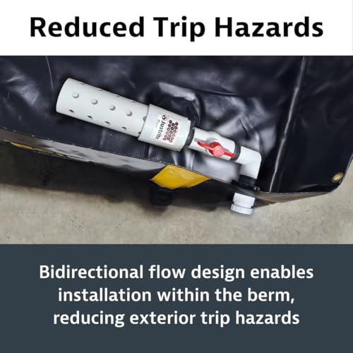 Image of Justrite HFF Berm Drain Kit, Eco-Friendly Berm Drainage, Filters Hydrocarbons, Compatible with Flexible Spill Containment Berms, Made in USA, 26485