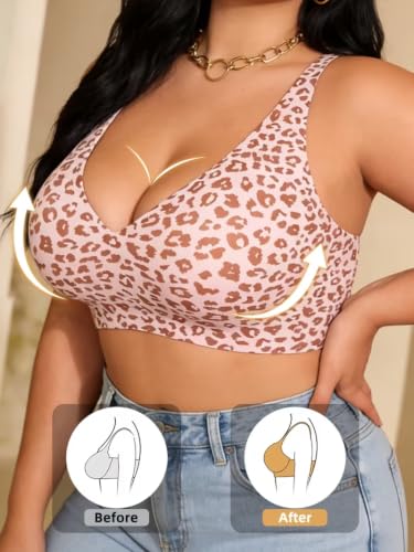 Image of Jalodari JellyLift Seamless Wireless Jelly Bra for Women | No Underwire, Deep V Invisible T-Shirt Bra | 360 Jelly Support, Adjustable Straps | M-2XL