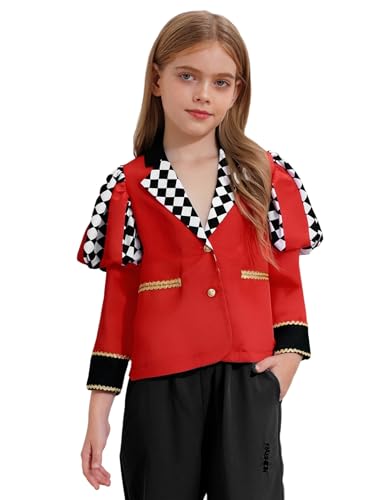 Girls Queen Outfits Turn-down Collar Outwear Kids Dress Up Parties Clothing