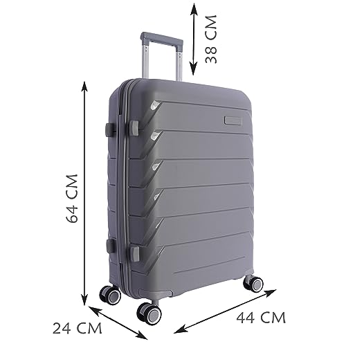 Valise moyenne Don Algodon en polypropylène gris de 65cm avec 4 roues 360