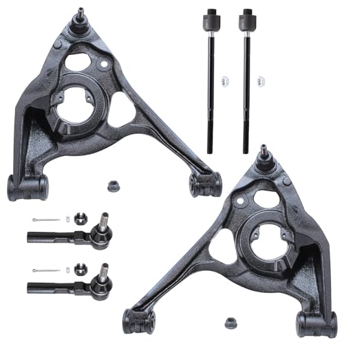 Image of Detroit Axle - Front Lower Control Arm w /Ball Joints and Inner & Outer Tie Rods Replacement for 2003-2014 Chevy Express 1500 GMC Savana 1500 2WD - 6pc Set