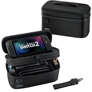 JSAUX All-in-One Tasche für Nintendo Switch 2, Reiseaufbewahrung für Konsole, Dock, Controller und Zubehör, Kompatibel mit Schutzhülle, Große Kapazität – Schwarz
