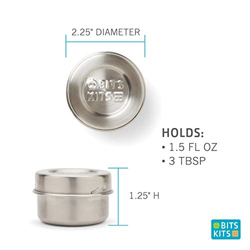 Image of Bits Kits Bento Box Lunch and Condiment Containers Bundle, Stainless Steel