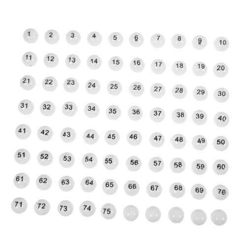ifundom Machine Accessories 75pcs Raffle Balls Plastic Game Balls Number Printing for Home Party