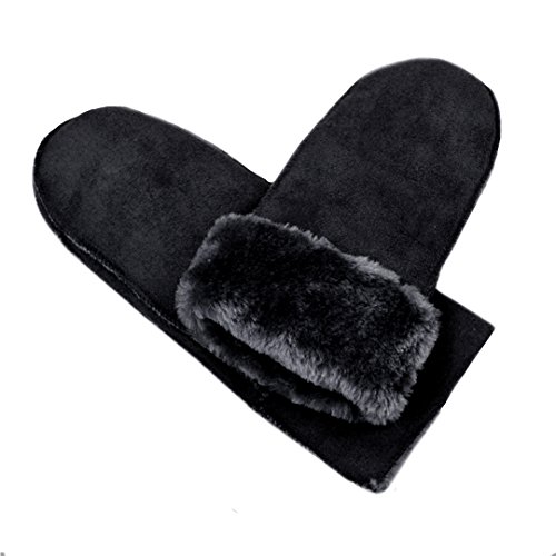 Women Winter Gloves Suede Leather Thermal Mittens Thickening Gloves Outdoor Windproof Gloves - Image 5
