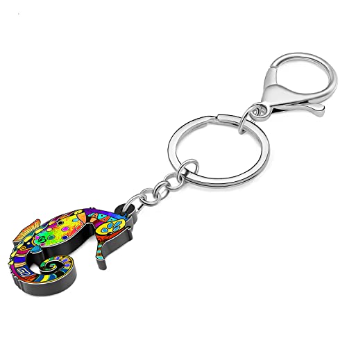 WEVENI Acrylic Jellyfish Keychains Shark Key Chain Ring Octopus Crab Turtle Charms for Women Girls Wallet Handbag Accessories (Seahorse G)3