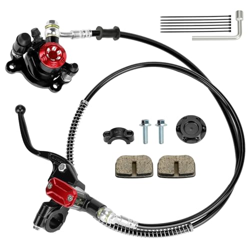 Image of Upgraded Mini Bike Hydraulic Disc Brake Kit Compatible with Baja DB30 Doodle Bug Blitz Dirt Bug Racer Minibike Predator 79cc 97cc 212cc 2.8hp Engine with Brake Caliper Pad Part Black