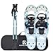 最新アジア人向けデザイン スノーシューセット kincJon かんじき トレッキングポール付きアルミ製 すべり止め 軽量 着脱簡単 男女兼用 キャリバック付き