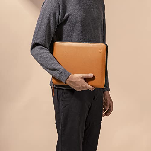 Image of DailyObjects Urbane Tech Folio - Tan, Gadget Organiser Tech Kit Bag For Laptops And Office Accesories, Vegan Faux Leather, Lightweight And Soft, Sensitive Material With Ykk Zipper - Boys
