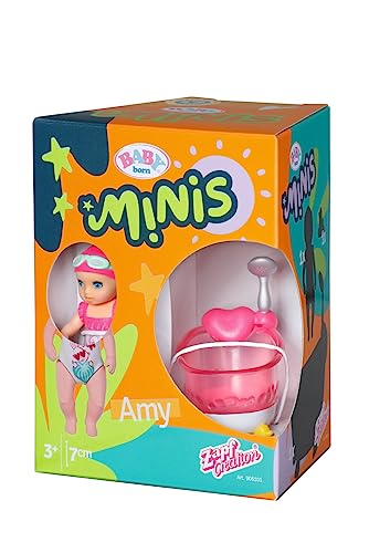 BABY born Minis Playset Bathtub with Amy 906101, 6.5cm Doll with Exclusive Accessories and Moveable Body for Realistic Play - Image 3