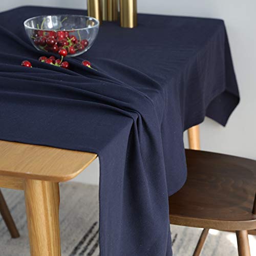 Nappe polyester 90x140cm bleu foncé moderne pour table - 4