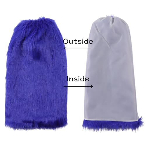 Image of Peecabe Winter Women Faux Fur Fluffy Leg Warmers Fuzzy Long Boot Covers Furry For Christmas