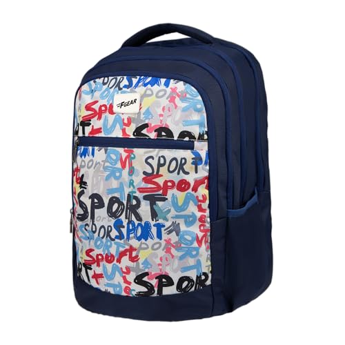 Image of F Gear Arashi Black 35L School Backpack|4 Compartments, 1 Front Pocket & water Bottle Holders|Laptop Sleeve|Ergonomic, Lightweight & Durable Design|Ideal for School, College, Work, Travel & Daily Use