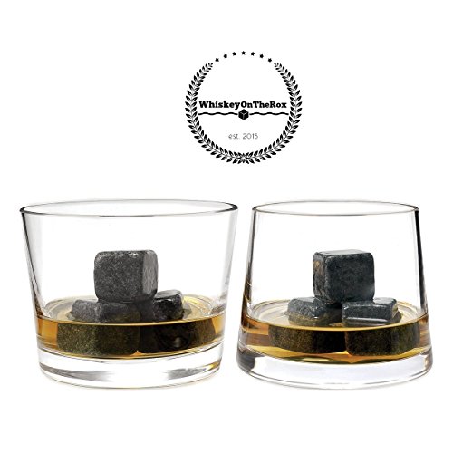 WhiskeyOnTheRox Premium Whiskey Stones Chilling Rocks for Scotch, Whiskey, Beer, Wine and More!